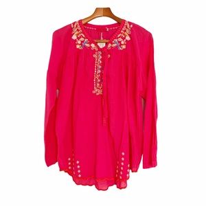 Johnny Was Embroidered Dragonfly Blouse